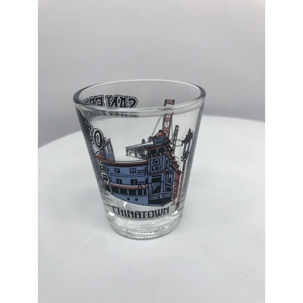 Vtg Shot Glass San‎ Francisco Souvenir Cable Car China Town Golden Gate Bridge
